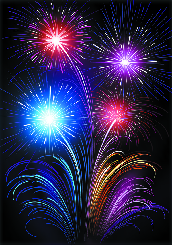 free vector Vector 6 brilliant fireworks fireworks